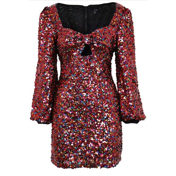 Lucy Paris rainbow color sequins Party Starter mini Dress sz medium new $128 - Picture 2 of 8